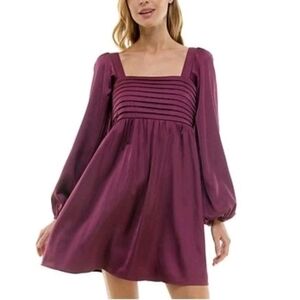 New Abercrombie & Fitch Emerson Satin Long Sleeve Mini Dress Size Small
